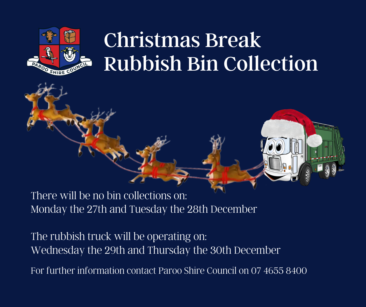 Christmas rubbish bin collection