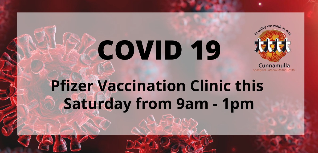 Pfizer Vaccination Clinic this Saturday from 9am - 1pm