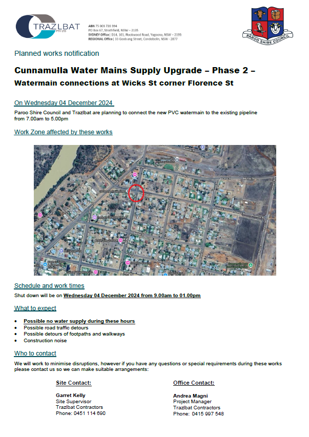 Cunnamulla Water Mains Supply Upgrade